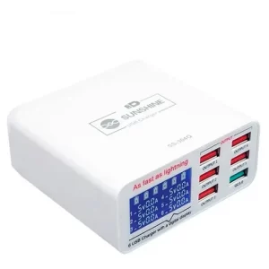 MULTICARGADOR 6 PUERTOS / USB C / WIRELESS / TOTAL POWER 80W / F6