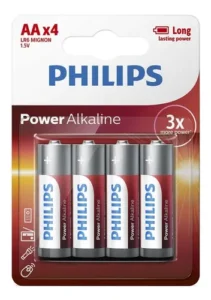 PILAS ALCALINAS AA PHILIPS POWER LR6P4B 1.5V – PACK X4 UNIDADES