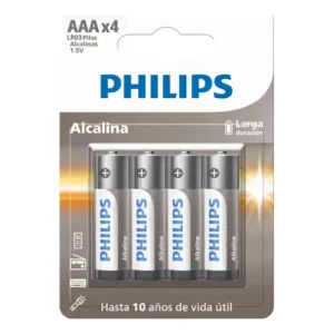 PILAS ALCALINAS AAA PHILIPS POWER LR03P4B 1.5V – PACK X4 UNIDADES